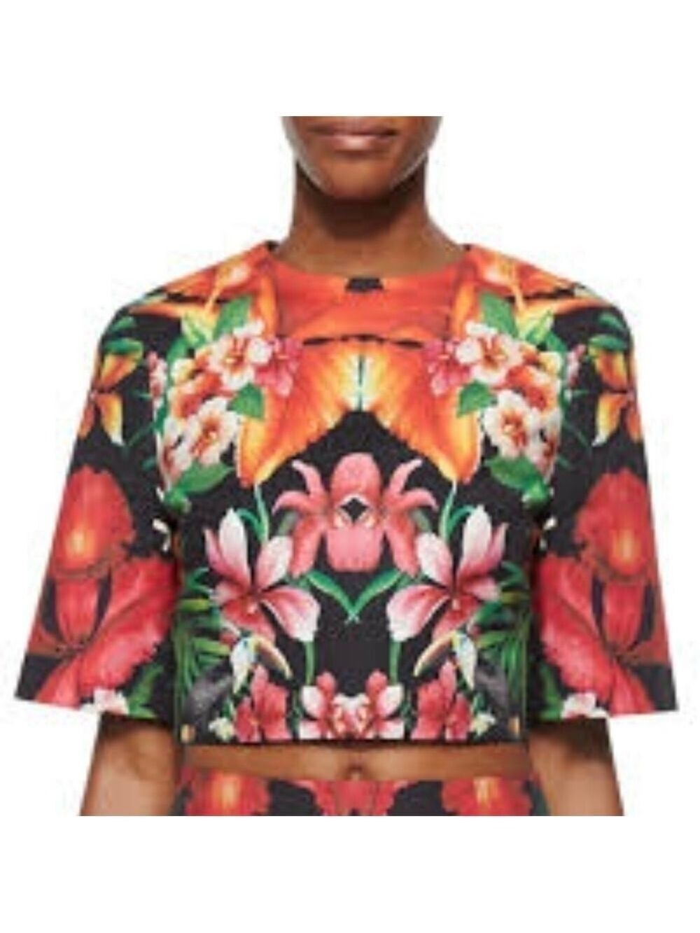 Ted Baker Jacket Crop Tropical Toucan Size 4